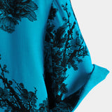 Hawaiian Short-Sleeve Shirt, Floral Motif, Blue, Retro Style, Breathable