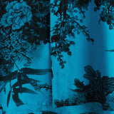 Hawaiian Short-Sleeve Shirt, Floral Motif, Blue, Retro Style, Breathable