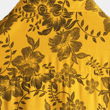 Hawaiian Short-Sleeve Yellow Vintage Floral Print Shirt