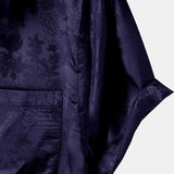 Short-Sleeve Shirt with Pockets and Floral Jacquard