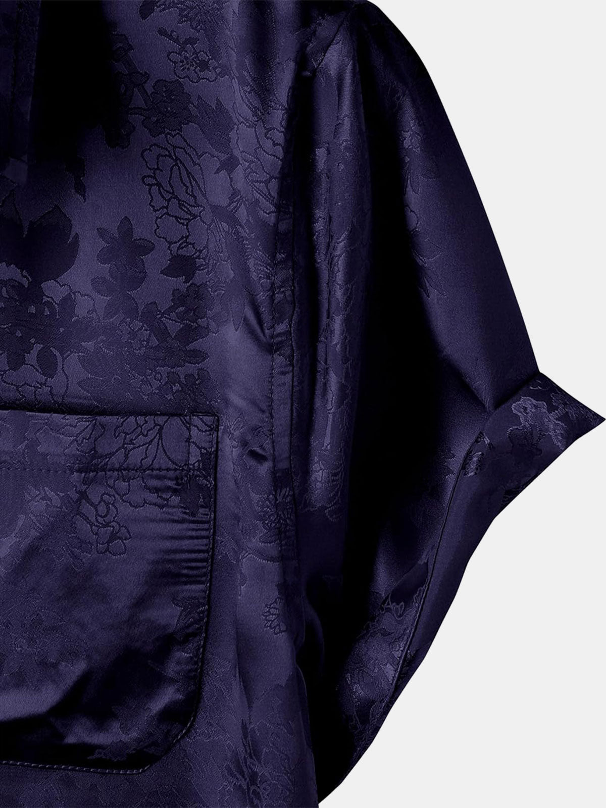 Short-Sleeve Shirt with Pockets and Floral Jacquard