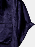 Short-Sleeve Shirt with Pockets and Floral Jacquard
