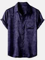 Short-Sleeve Shirt with Pockets and Floral Jacquard