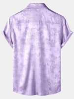 Short-Sleeve Shirt with Pockets and Floral Jacquard