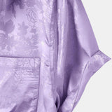 Short-Sleeve Shirt with Pockets and Floral Jacquard