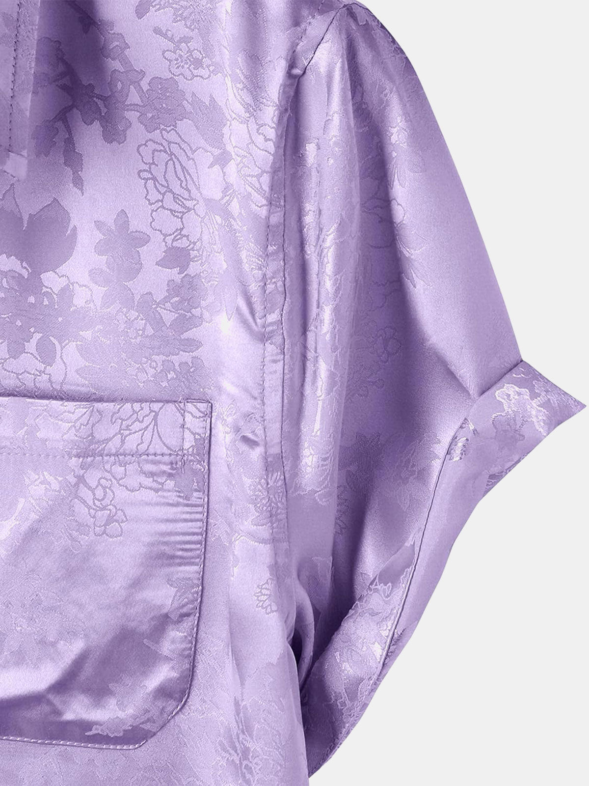 Short-Sleeve Shirt with Pockets and Floral Jacquard