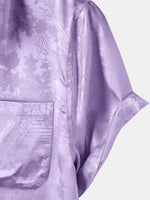 Short-Sleeve Shirt with Pockets and Floral Jacquard