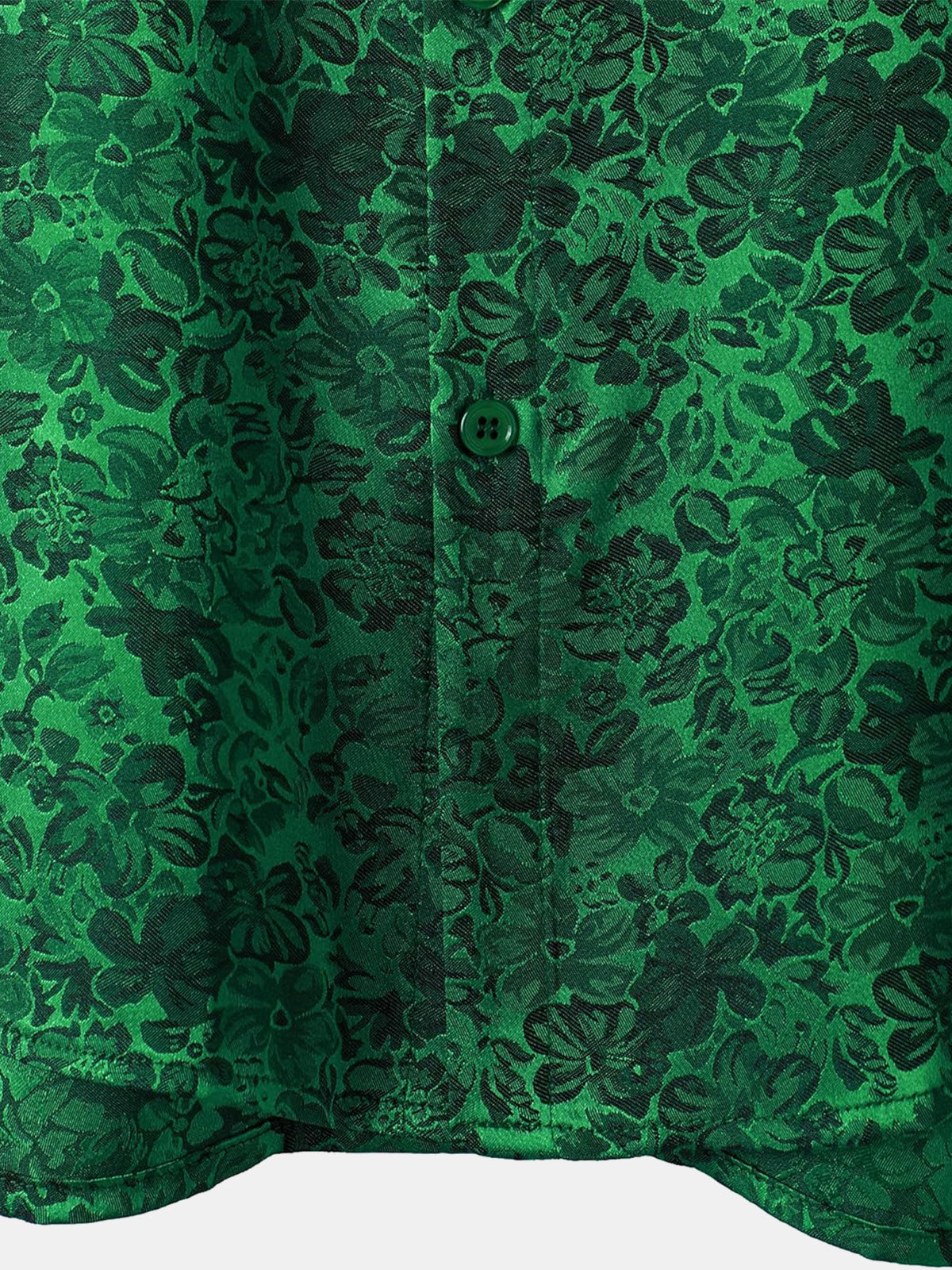 Jacquard Short-Sleeve Shirt with Floral Print