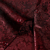 Jacquard Short-Sleeve Shirt with Floral Print