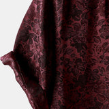 Jacquard Short-Sleeve Shirt with Floral Print
