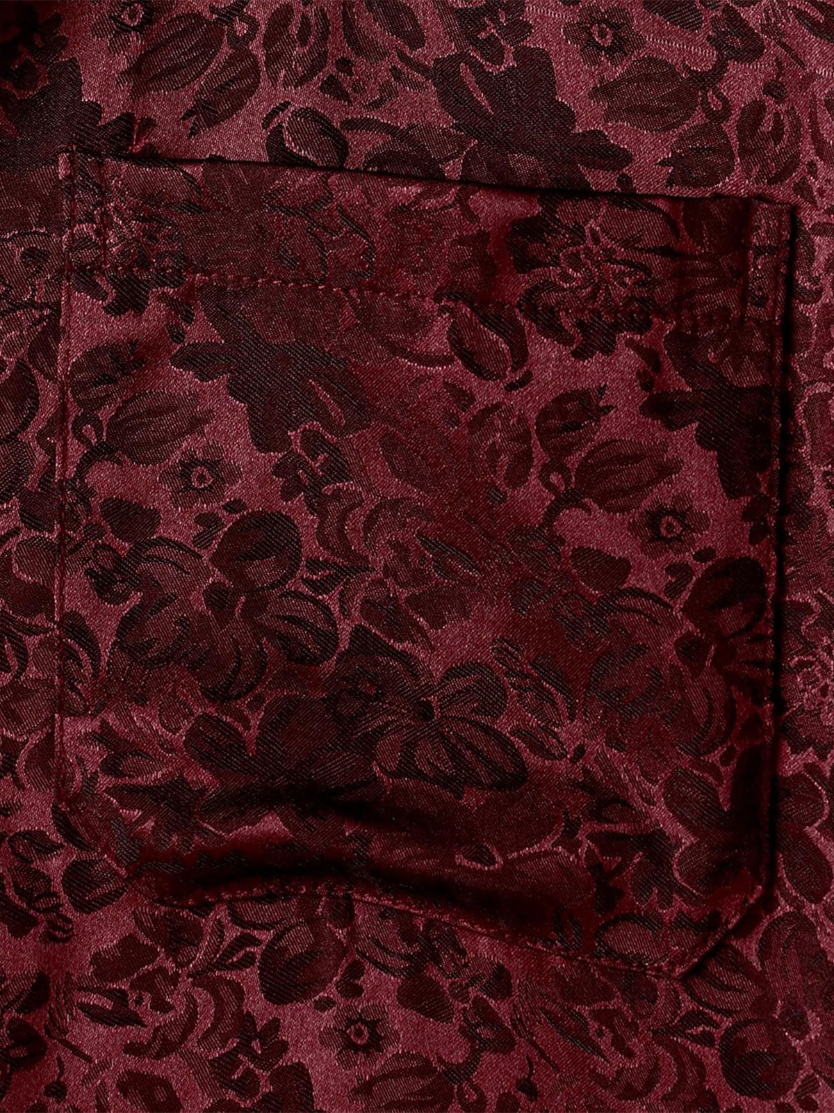 Jacquard Short-Sleeve Shirt with Floral Print