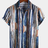 Striped Hawaiian Short-Sleeve Summer Shirt