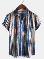 Striped Hawaiian Short-Sleeve Summer Shirt