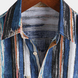 Striped Hawaiian Short-Sleeve Summer Shirt