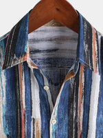 Striped Hawaiian Short-Sleeve Summer Shirt