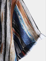 Striped Hawaiian Short-Sleeve Summer Shirt