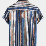 Striped Hawaiian Short-Sleeve Summer Shirt