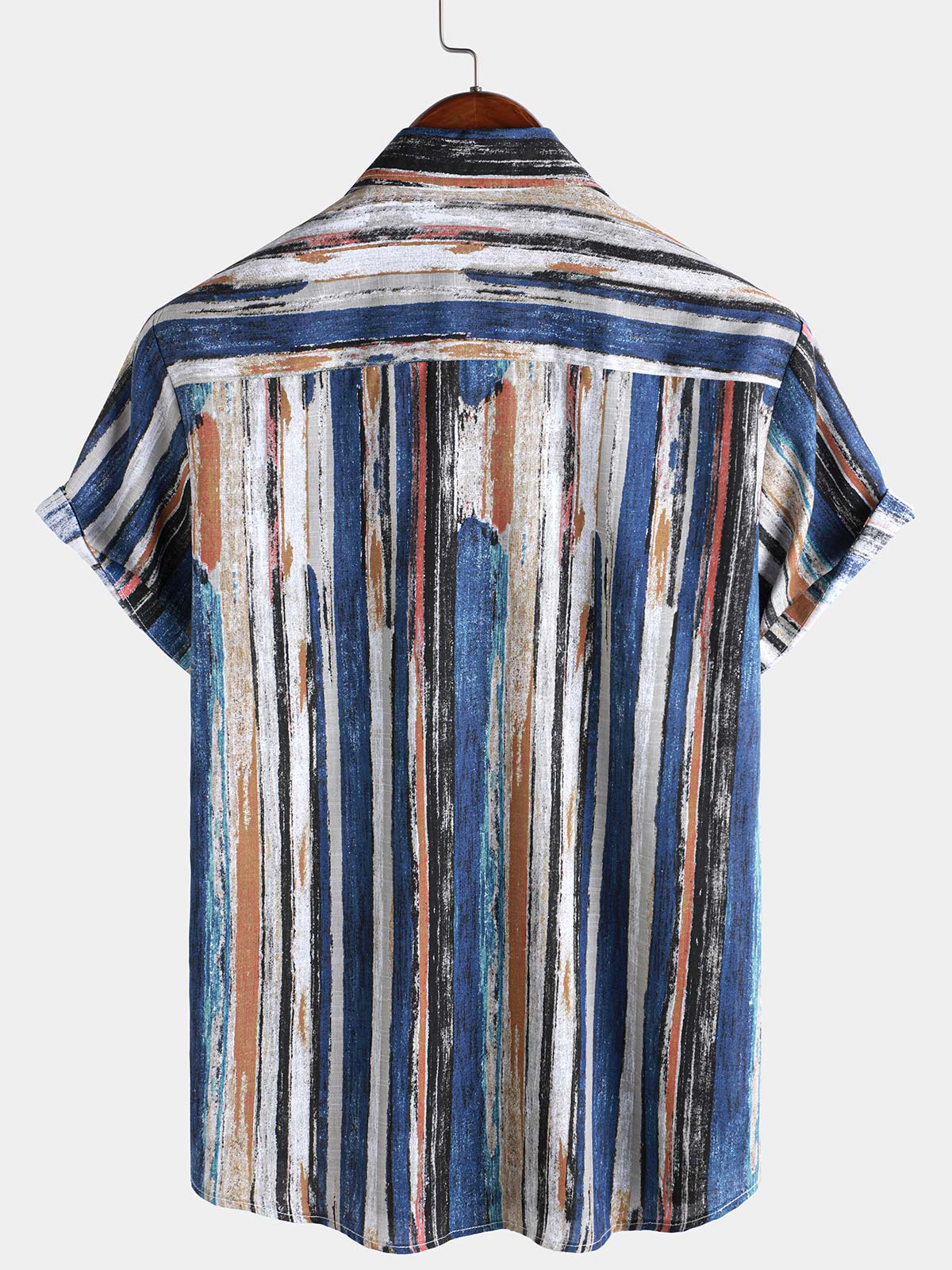 Striped Hawaiian Short-Sleeve Summer Shirt