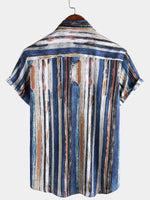 Striped Hawaiian Short-Sleeve Summer Shirt