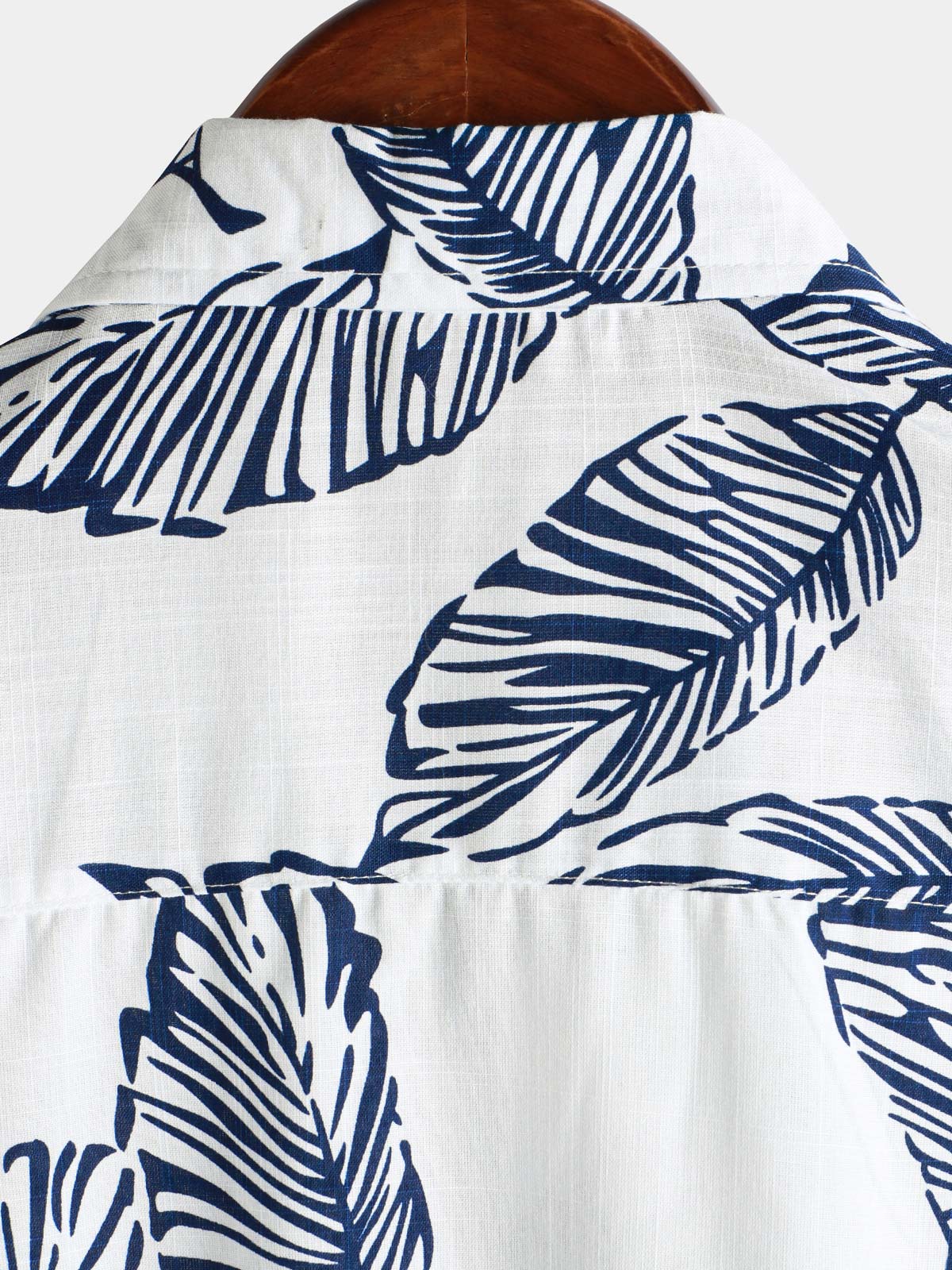 Hawaiian Summer Short Sleeve Shirt with Tropical Leaf Pattern