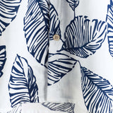 Hawaiian Summer Short Sleeve Shirt with Tropical Leaf Pattern