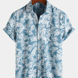 Blue Tropical Hawaiian Summer Short Sleeve Shirt