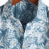 Blue Tropical Hawaiian Summer Short Sleeve Shirt