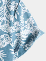 Blue Tropical Hawaiian Summer Short Sleeve Shirt