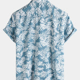 Blue Tropical Hawaiian Summer Short Sleeve Shirt