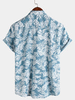 Blue Tropical Hawaiian Summer Short Sleeve Shirt