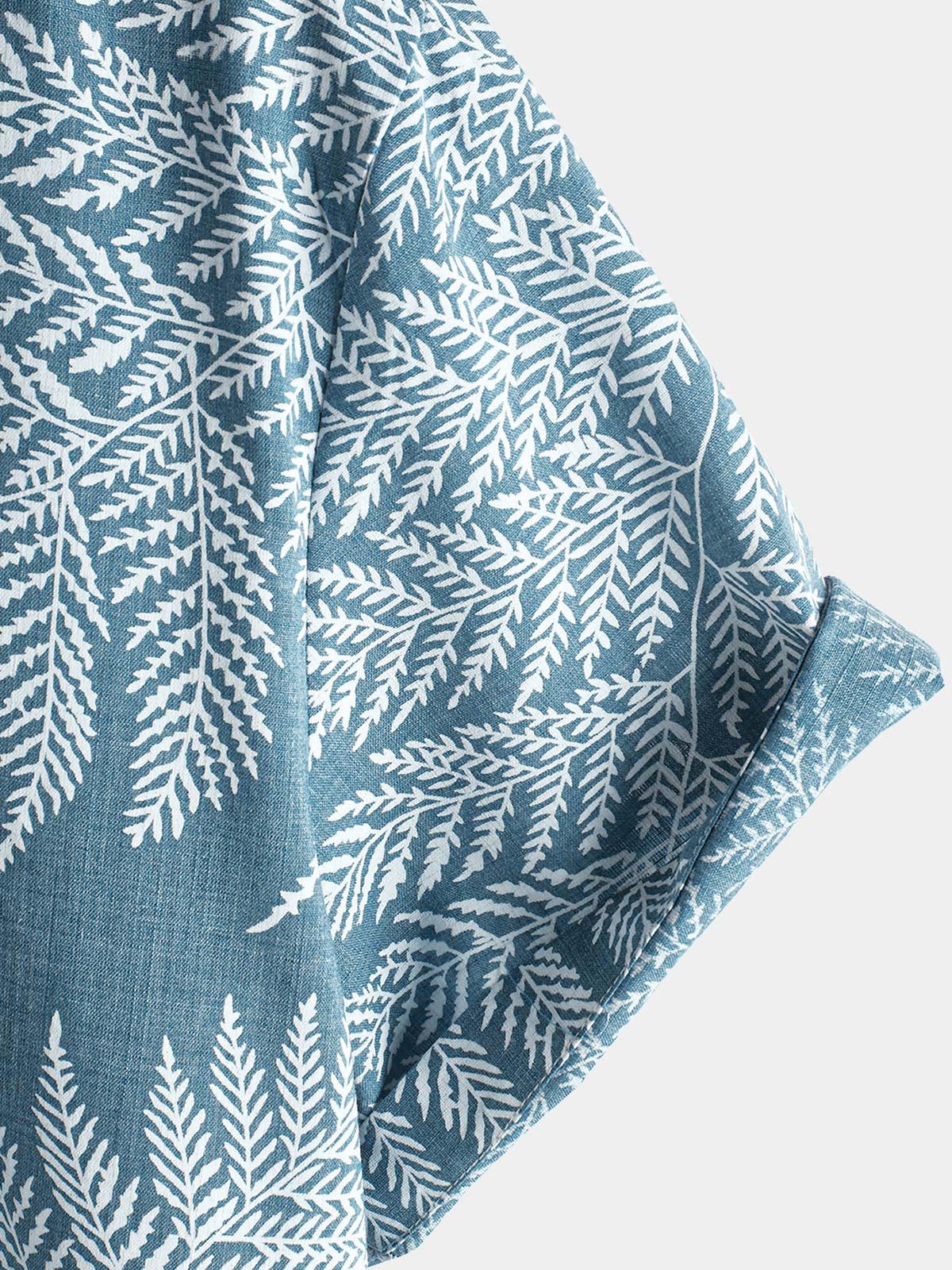 Tropical Blue Short-Sleeve Button-Up Summer Shirt