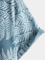 Tropical Blue Short-Sleeve Button-Up Summer Shirt