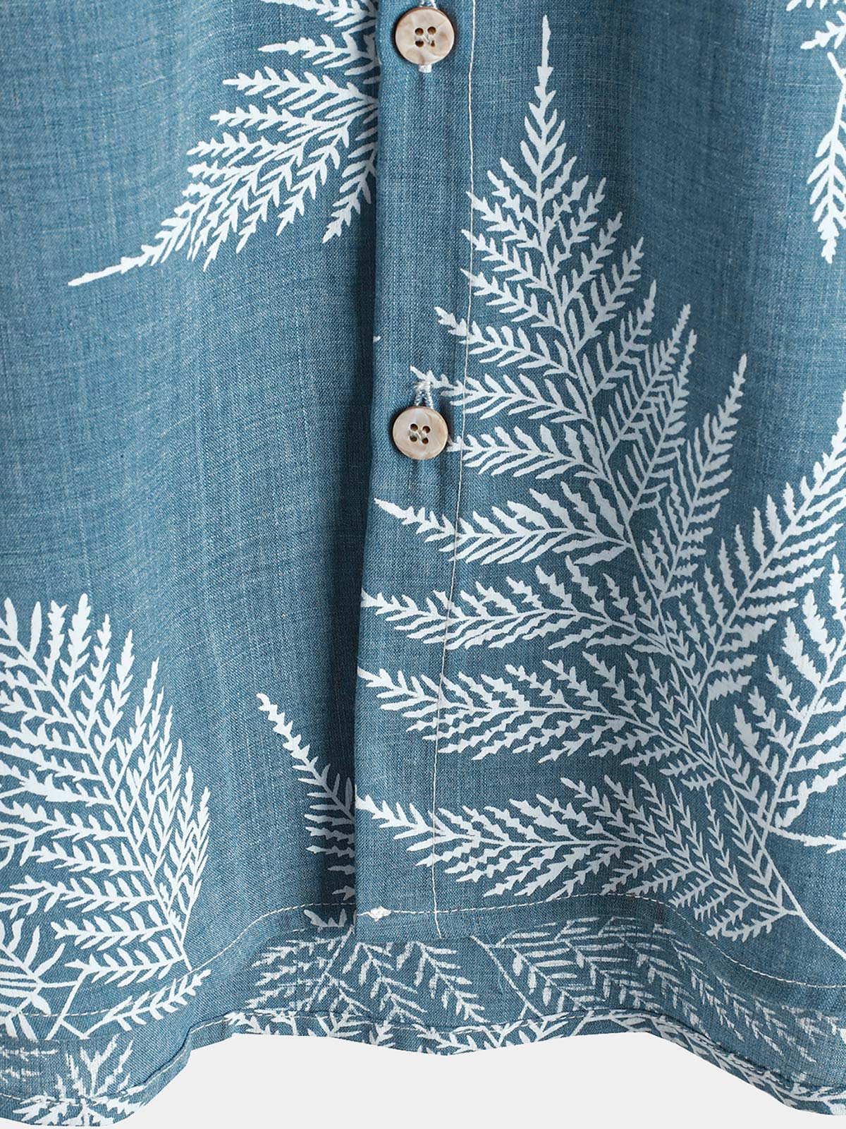 Tropical Blue Short-Sleeve Button-Up Summer Shirt