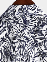 Tropical Blue Short-Sleeve Button-Up Summer Shirt