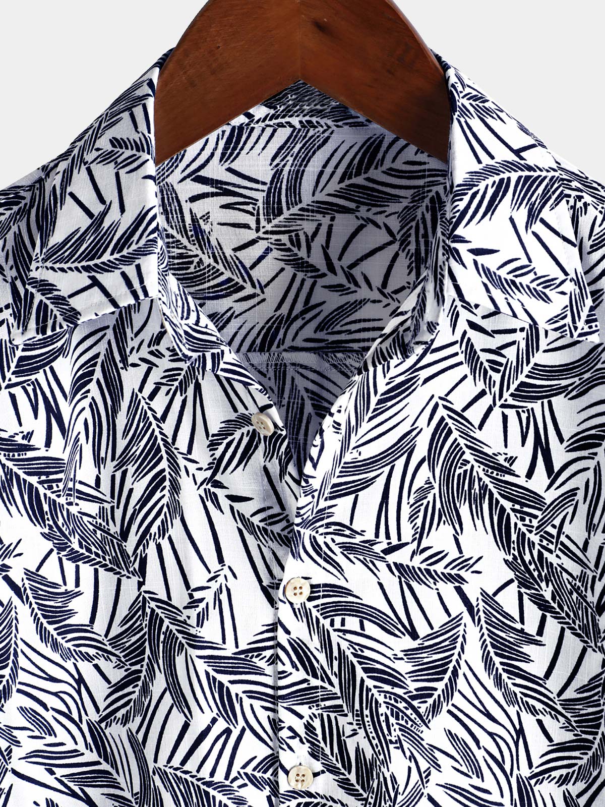 Tropical Blue Short-Sleeve Button-Up Summer Shirt