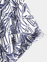 Tropical Blue Short-Sleeve Button-Up Summer Shirt