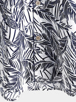Tropical Blue Short-Sleeve Button-Up Summer Shirt
