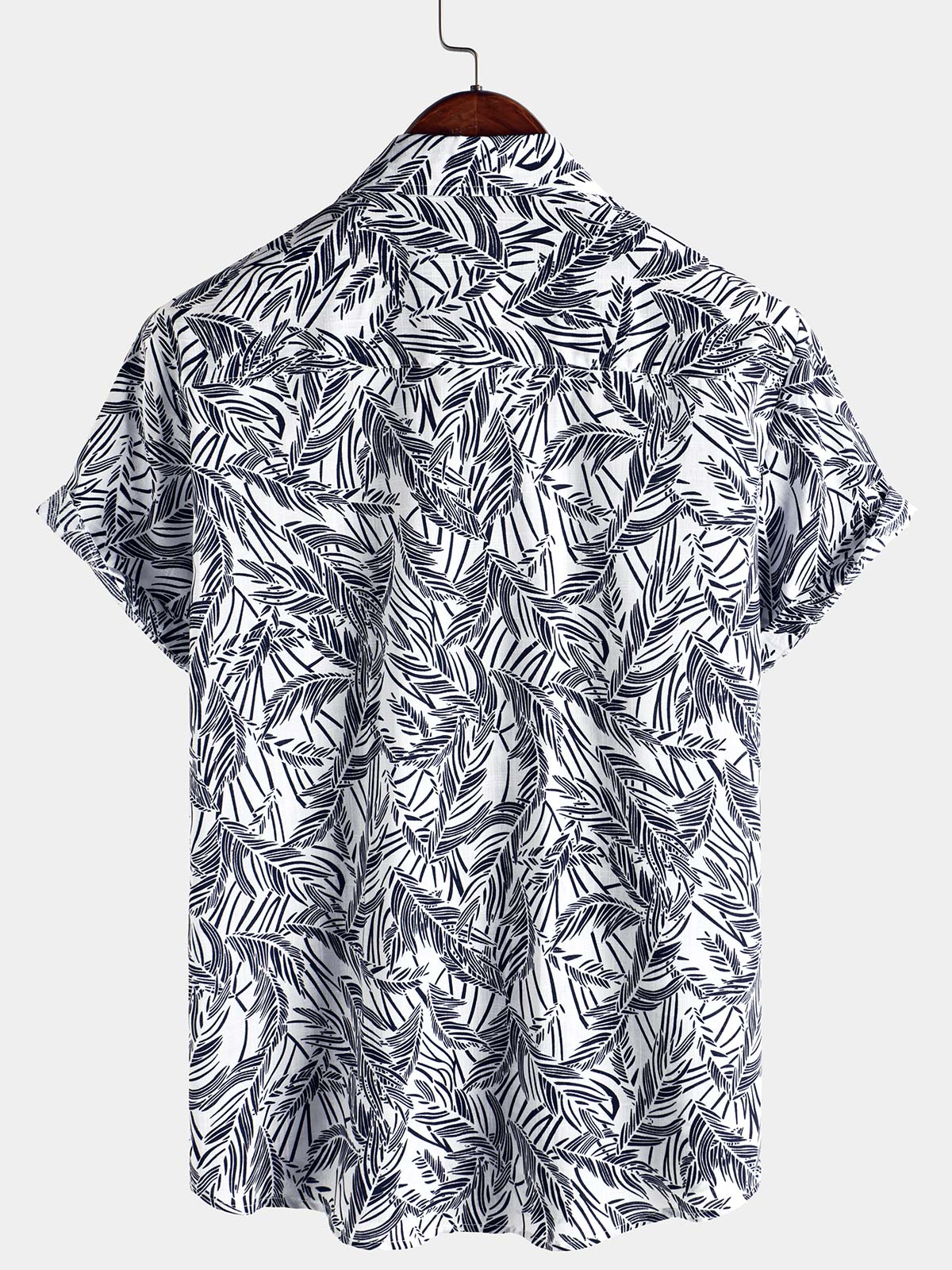 Tropical Blue Short-Sleeve Button-Up Summer Shirt