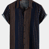 Summer Navy Striped Short Sleeve Shirt