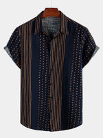 Summer Navy Striped Short Sleeve Shirt