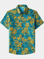 Tropical Botanical Pattern Casual Cruise Shirt