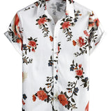 Men's Shirt with Floral Pattern and Short Sleeves