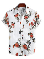 Men's Shirt with Floral Pattern and Short Sleeves