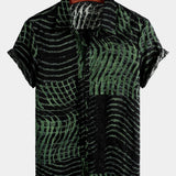 Striped Print Short-Sleeve Shirt
