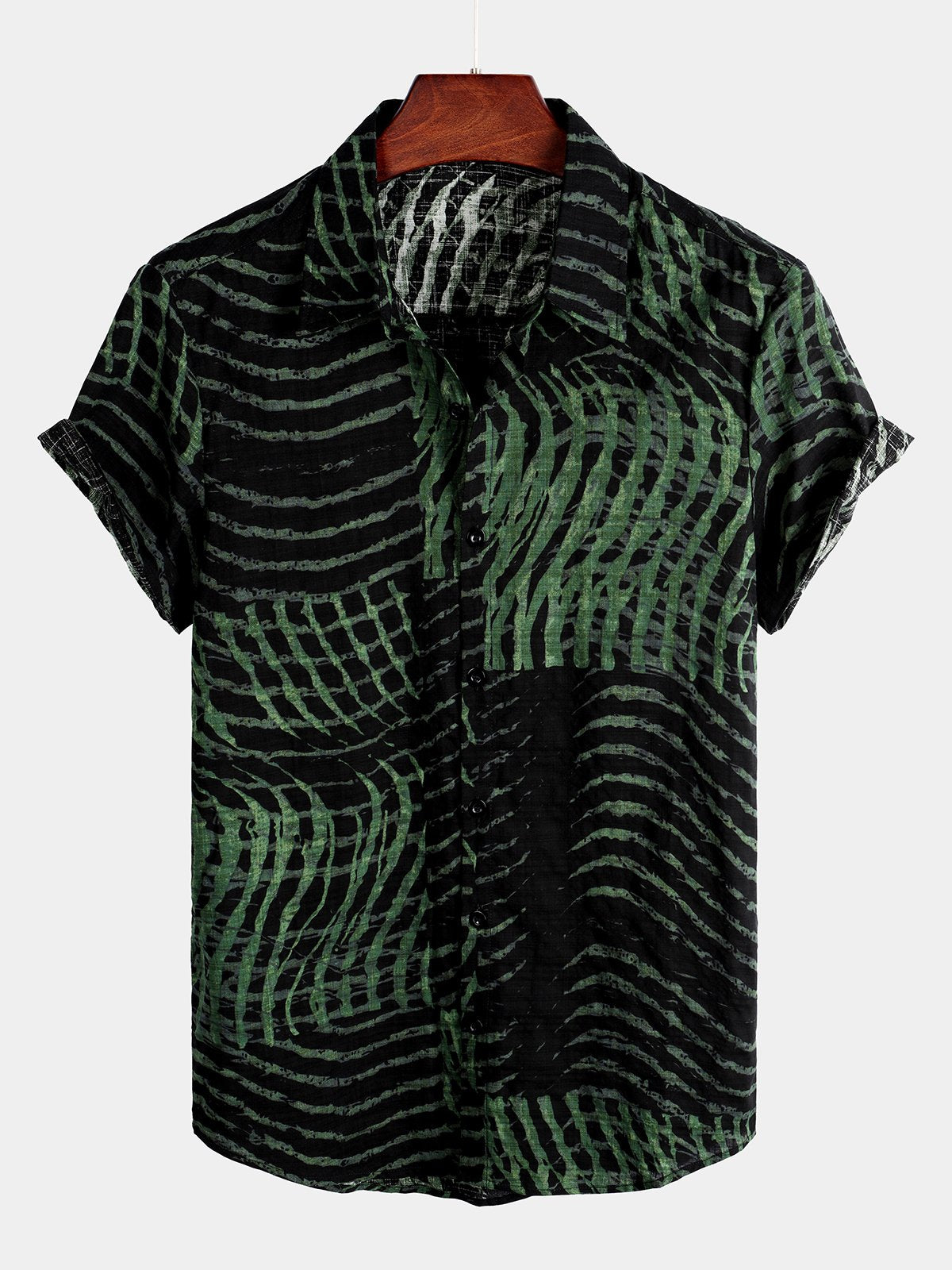 Striped Print Short-Sleeve Shirt