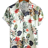 Cotton Hawaiian Shirt with Buttons for Men