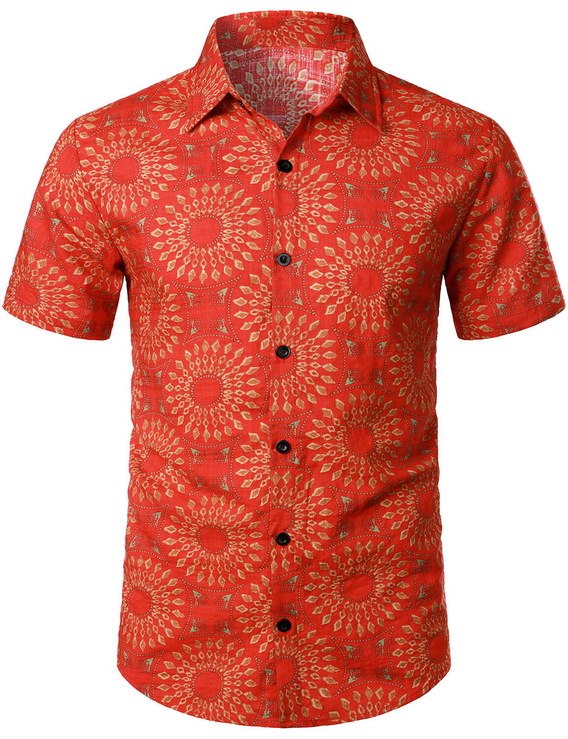 Short-Sleeve Retro Button-Up Summer Disco Vintage 70s Shirt