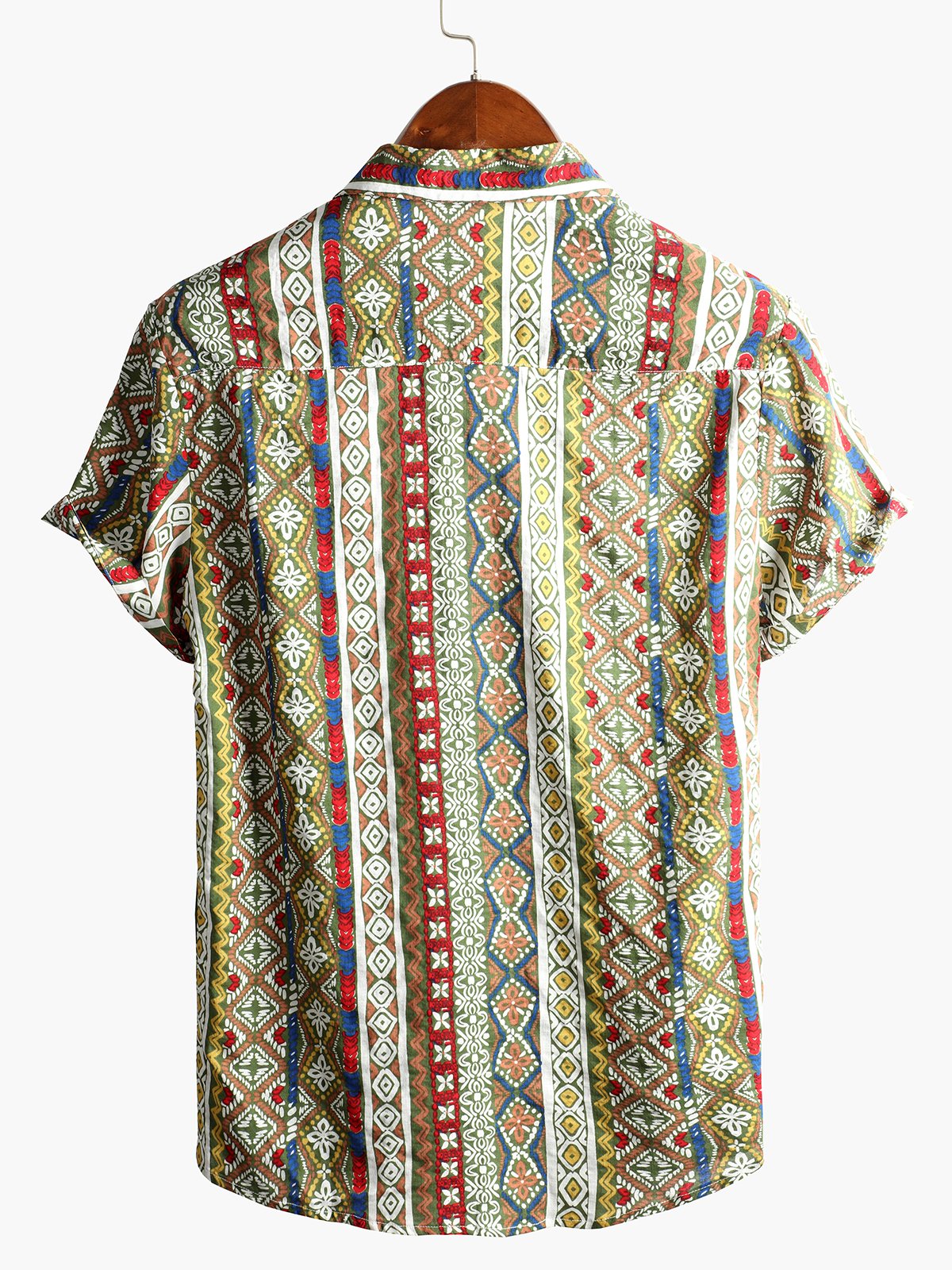 Patchwork Print Short Sleeve Shirt