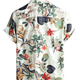 Cotton Hawaiian Shirt with Buttons for Men