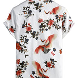 Men's Shirt with Floral Pattern and Short Sleeves